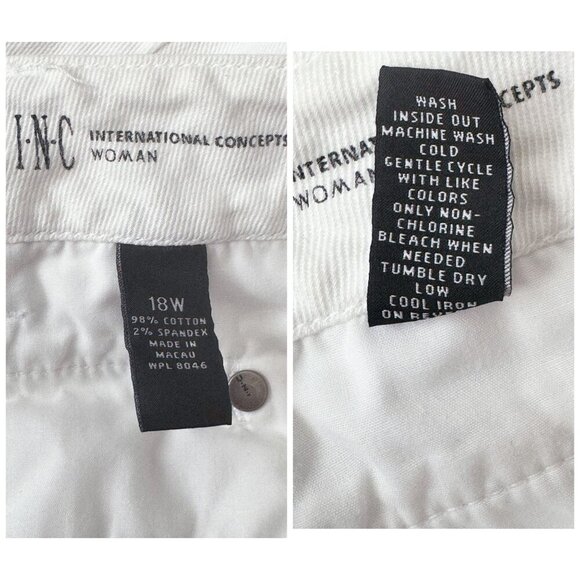 INC International Concepts Wide Leg White Jeans Women's PLUS Size 18W - Picture 2 of 8